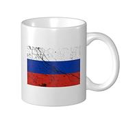 Lsjuee Drapeau de la Russie Texture effet tasse à café 11 Oz impression Double face tasses tasse à thé pour un excellent cadeau bureau maison tasses à café