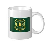 Lsjuee Drapeau de la tasse à café du service forestier des États-Unis 11 oz tasses à impression double face tasse à thé pour un excellent cadeau bureau maison tasses à café
