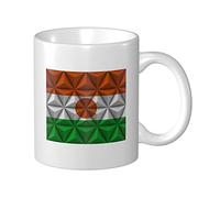 Lsjuee Drapeau du Niger avec tasse à café à effet polygonal 11 oz tasses à impression double face tasse à thé pour de grands cadeaux bureau maison tasses à café