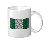 Lsjuee Drapeau du Nigeria avec une tasse à café à effet polygone 11 Oz tasses à impression double face tasse à thé pour un excellent cadeau bureau maison tasses à café