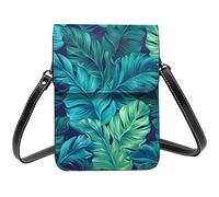 Lsjuee Feuilles de palmier tropicales tour Paris sacs à main pour téléphone portable à bandoulière pour femmes, cuir PU mignon imprimé petit portefeuille pour téléphone portable