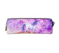 Lsjuee Galaxy Unicorn Petite Trousse à Crayons Simple Pen Pouch Boîte de Transport pour Adulte avec Fermeture éclair Lisse Durable Léger pour Sac de Rangement pour Organisateur de Bureau