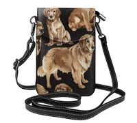 Lsjuee Golden Retrievers Womens Cell Phone Wallet Purse Casual Phone Pouch Clutch Crossbody Shoulder Bag