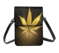 Lsjuee GoldenGingerbread Man Candy Crossbody Sacs à main pour téléphone portable pour femme, en cuir PU mignon imprimé petit portefeuille pour téléphone portable