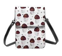 Lsjuee Grand champignon motif sac à bandoulière bandoulière téléphone portable sac à main femmes Pu petit bandoulière portefeuille sac à main sac à bandoulière