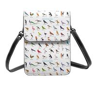 Lsjuee Grand oiseau Collection sac à bandoulière bandoulière téléphone portable sac à main femmes Pu petit bandoulière portefeuille sac à main sac à bandoulière