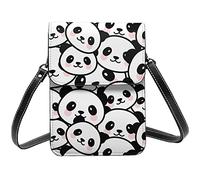 Lsjuee Grand Panda motif sac à bandoulière bandoulière téléphone portable sac à main femmes Pu petit bandoulière portefeuille sac à main sac à bandoulière
