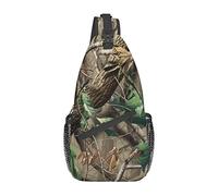 Lsjuee Hardwoods Green Camo Unisex Casual Diagonal Chest Bag, Multipurpose Crossbody Shoulder Bag Travel Randonnée Daypack
