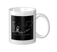 Lsjuee Hope For A Cure Brain Cancer Awareness Coffee Mug 11 Oz Double Face Print Mugs Tea Cup For Great Gifting Office Home Coffee Mugs