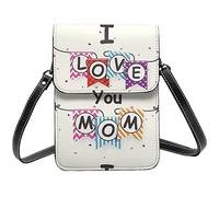 Lsjuee Je t'aime maman sac à bandoulière bandoulière téléphone portable sac à main femmes Pu petit bandoulière portefeuille sac à main sac à bandoulière