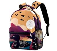 Lsjuee Loon Bird In The Sunset Lake Sac à dos pour ordinateur portable Sacs à dos de voyage Cartable pour garçon et fille Étudiants Sac à dos
