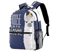Lsjuee Magic Unicorn Are Real Flower Moon Sac à dos Compartiment pour ordinateur portable et double pochette pour bouteille de boisson pour sacs d'école pour adolescents
