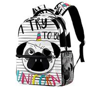 Lsjuee Magic Unicorn Are Real Flower Moon Sac à dos Compartiment pour ordinateur portable et double pochette pour bouteille de boisson pour sacs d'école pour adolescents