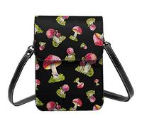Lsjuee Motif aquarelle de rouge Fly Agaric bandoulière téléphone portable sac à main femmes Pu petit