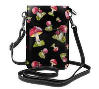 Lsjuee Motif aquarelle de rouge Fly Agaric bandoulière téléphone portable sac à main femmes Pu sac à bandoulière petit bandoulière portefeuille sac à main sac à bandoulière