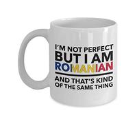 Lsjuee Mug roumain - Je ne suis pas parfait mais je suis roumain et c'est un peu la même chose - Mug à café roumain - Cadeau Roumanie - Drapeau de couleur roumain