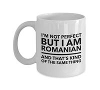 Lsjuee Mug roumain - Je suis parfait mais je suis roumain et c'est un peu la même chose - Mug à café roumain - Cadeau Roumanie