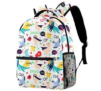 Lsjuee Oiseaux mots motif sac à dos léger ordinateur portable multifonction voyage adolescent
