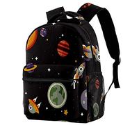 Lsjuee Outer Space Galaxy Planets Backpack Sac à dos léger pour ordinateur portable Sac à dos de voyage multifonction Cadeau pour adolescent