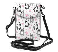 Lsjuee Panda et paresseux volent sur des ballons petit sac à bandoulière en cuir PU pour femme sac portefeuille mignon