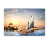 Lsjuee Paysage métal étain signe coucher de soleil à Assouan étain affiche moderne Art peinture décor maison bureau méditation salle oeuvre mur signe