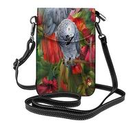 Lsjuee Perroquet Tropic Spirits Africain Femmes Pu Cuir Bandoulière Téléphone Portable Bourse Portefeuille Drôle Sac À Main Sac