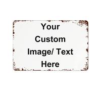Lsjuee Personality Metal Sign Custom Your Own Text Photo Metal Poster Art Wal Decor Metal Tin Sign for Business Street Family Coffee Outdoor 12 X 16 Inch