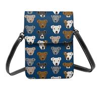 Lsjuee Pitbull têtes sac à bandoulière bandoulière téléphone portable sac à main femmes Pu petit bandoulière portefeuille sac à main sac à bandoulière