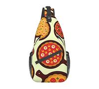 Lsjuee Pizza Food Unisex Casual Diagonal Chest Bag, Multipurpose Crossbody Shoulder Bag Travel Randonnée Daypack