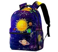 Lsjuee Planets Starry Sky Sac à dos pour l'espace extra-atmosphérique, sac à dos pour ordinateur de bureau pour ordinateur portable et ordinateur portable 14 pouces