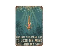 Lsjuee Plaque en métal Style rétro Nouveauté Affiche Fer Peinture Natation Find My Soul Tin Sign - Love Swimming Tin Sign, Swimming Lover, Tin Sign ArtWall Decoration PlaquesTaille 8x12 Pouces