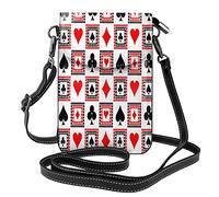 Lsjuee Playings Cards Clubs Hearts Sac à bandoulière en cuir PU pour femme Petit sac à bandoulière drôle