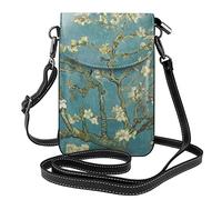 Lsjuee Porte-monnaie pour téléphone portable Almond Blossom :>> Petit portefeuille en cuir à bandoulière pour femme Sac à bandoulière avec fentes pour cartes de crédit 7,6 x 2,9 pouces