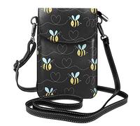 Lsjuee Porte-monnaie pour téléphone portable Bumble Bees :>> Petit portefeuille en cuir à bandoulière pour femme Sac à bandoulière avec fentes pour cartes de crédit 7,6 x 2,9 pouces