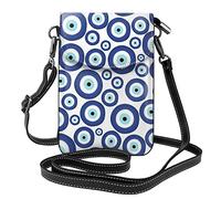 Lsjuee Porte-monnaie pour téléphone portable Evil Eyes :>> petit portefeuille en cuir à bandoulière pour femmes sac à bandoulière avec fentes pour cartes de crédit 7,6x2,9 pouces