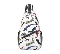 Lsjuee Sac à dos à bandoulière Salamandres pour femmes et hommes, sac à dos de voyage, randonnée, sac à bandoulière de poitrine
