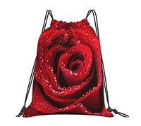 Lsjuee Sac à dos à cordon Blossom Red Rose Floral String Sac de sport Pull Cinch Sackpack pour hommes femmes Sport Yoga Voyage Natation