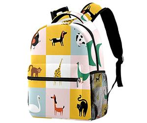 Lsjuee Sac à dos Ape Cat Dog Grid | Sac à dos, sacs à livres, idée cadeau d'anniversaire