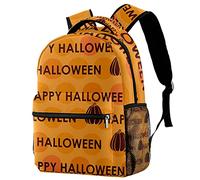 Lsjuee Sac à dos Happy Halloween pour garçons et filles avec bretelles réglables, poignée de transport et double porte-bouteille