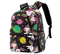 Lsjuee Sac à dos mignon de planètes de l'univers spatial de licorne, sac à dos d'ordinateur d'affaires adapté à l'ordinateur portable et au cahier de 14 pouces
