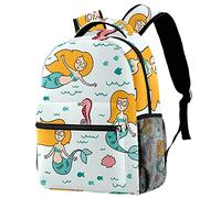Lsjuee Sac à dos Ocean Sea Fish Mermaid Seahorse, sac à dos pour ordinateur de bureau pour ordinateur portable et ordinateur portable 14 pouces