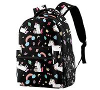 Lsjuee Sacs à dos décontractés élégants Grand sac à dos scolaire Cute Unicorn Dreams Bookbags for Boy & Girl