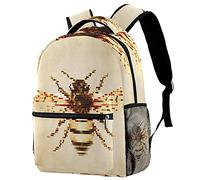 Lsjuee Sacs à dos décontractés élégants Grand sac à dos scolaire Honey Bee Bookbags pour garçon et fille
