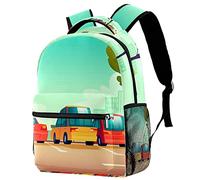 Lsjuee Sacs d'école, sacs à dos Cars City Street pour filles/garçons sacs légers, sacs à dos pour étudiants
