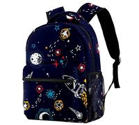 Lsjuee Sacs d'école, Space Stars Rocket Planets Sacs à dos pour filles/garçons Sacs légers, sacs à dos pour étudiants