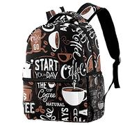Lsjuee Sacs d'école, tasses à café et mots sacs à dos pour filles/garçons sacs légers, sacs à dos pour étudiants