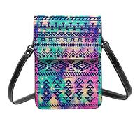 Lsjuee Scintillant motif géométrique Puzzle sac à bandoulière bandoulière téléphone portable sac à main femmes Pu petit bandoulière portefeuille sac à main sac à bandoulière