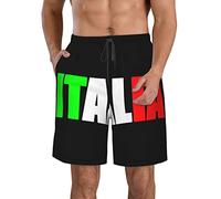 Lsjuee Shorts de Plage pour Hommes Italia Sign Drapeau Italien Pantalons de Plage Mode Board Shorts Summer Swim Trunks