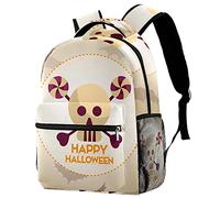 Lsjuee, Skull Bats Halloween Travel Laptop Backpack for Boy & Girl, College School Bookbag Large Backpack Casual Daypack, Multicolore 10, 29.4x20x40cm/11.5x8x16 in