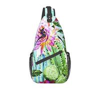 Lsjuee Sling Bag, Cactus Succulent print Crossbody Sling Backpack for Casual Shoulder Women And Men